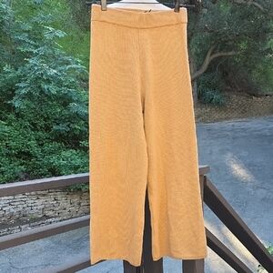 NEW $298 UNSUBSCRIBED 100% CASHMERE FLARE SWEATER PANTS IN CARAMEL SIZE XS